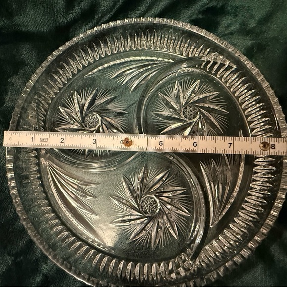 Vintage Crystal 3 Section Unique Serving Platter-Photo doesn’t do it justice! - Picture 4 of 4